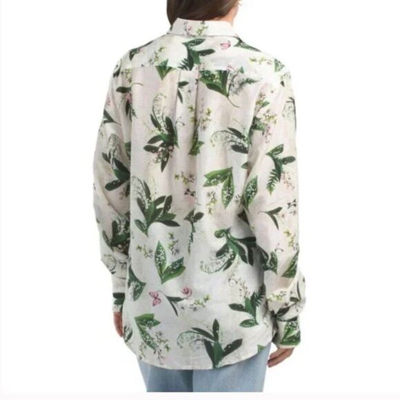 Aqua Blu Australia Carter Resort Shirt Cotton Silk Floral Butterfly Sz XL NWT - Picture 3 of 13